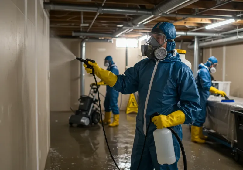 Basement Sanitization and Antimicrobial Treatment process in George, IA