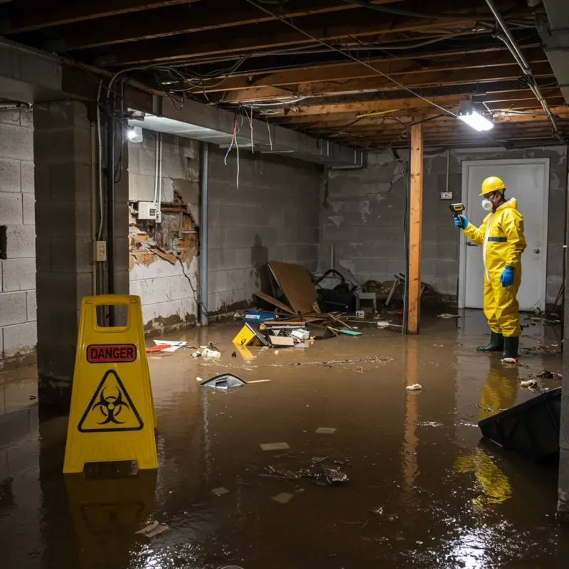 Flooded Basement Electrical Hazard in George, IA Property